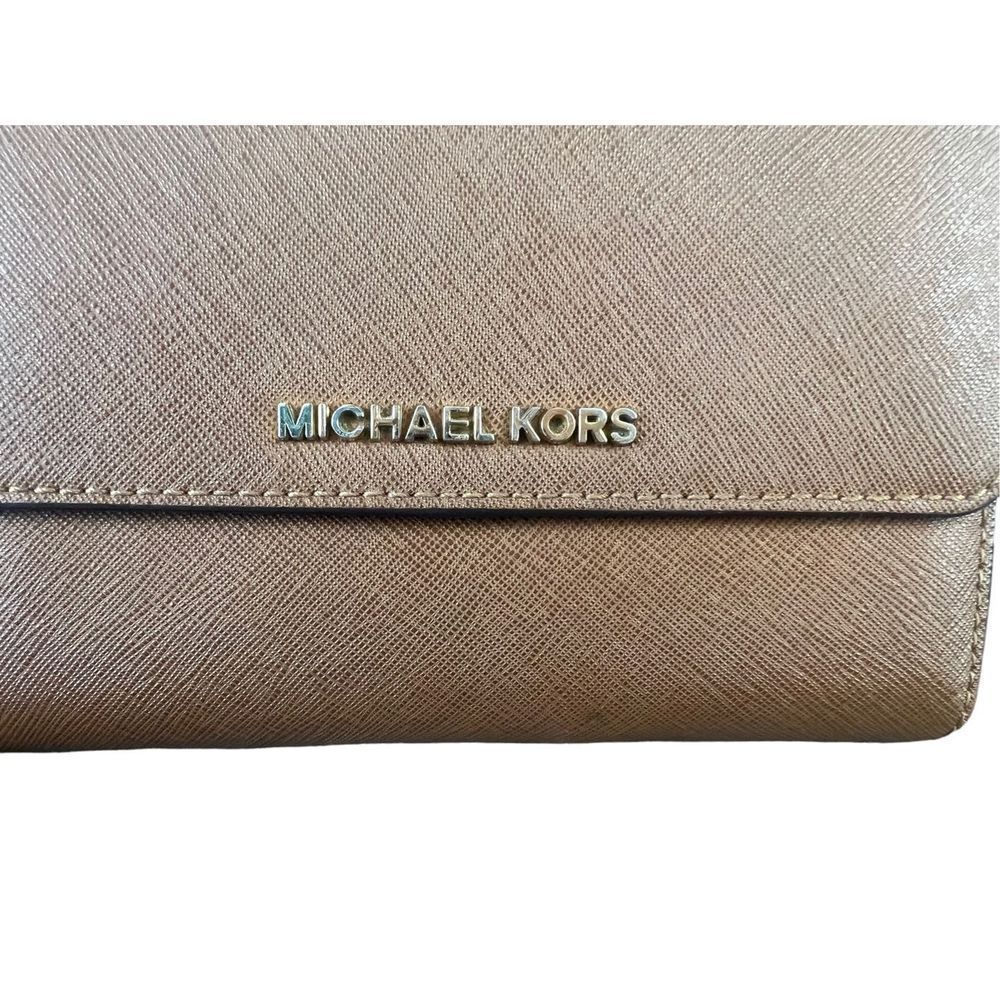 Michael Kors Jet Set Saffiano Leather Tan Crossbody - Picture 8 of 11